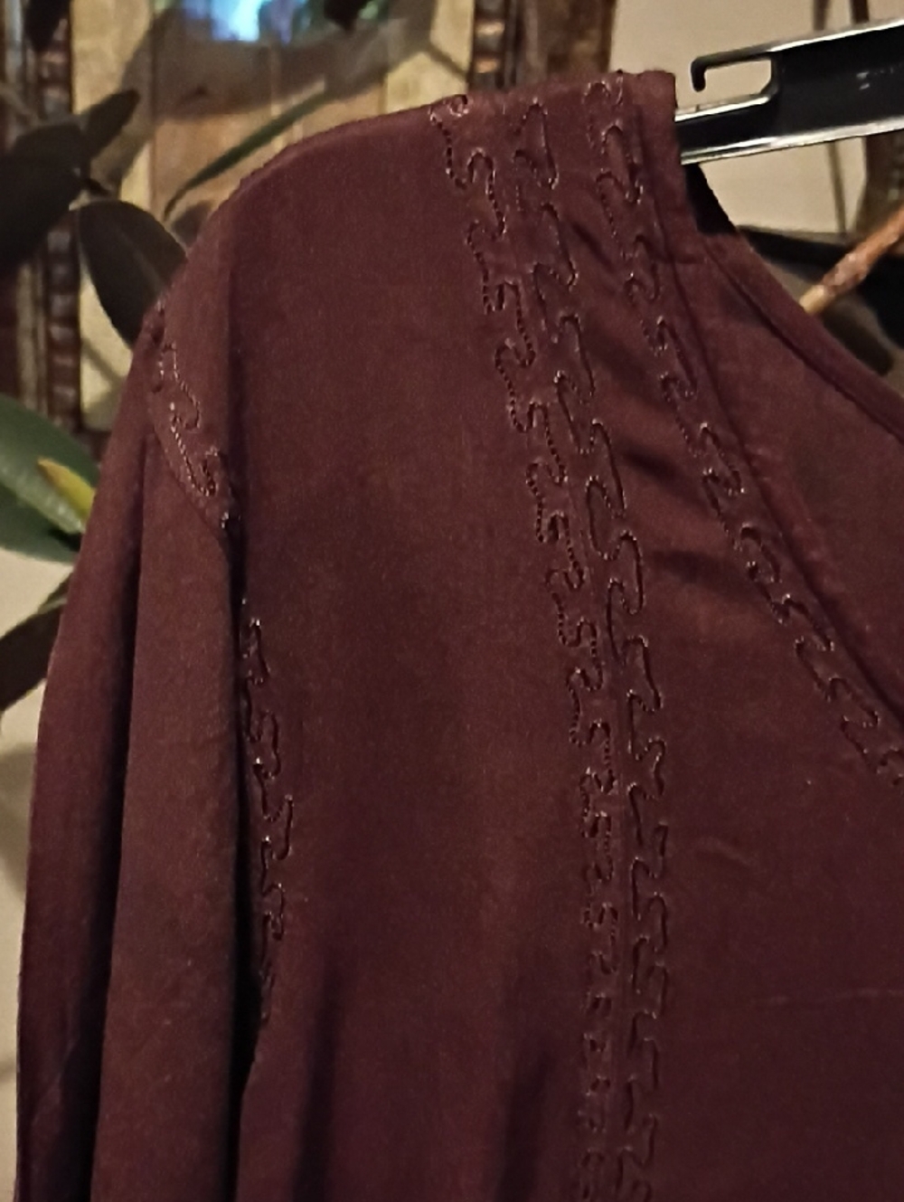 FINAL PRICE Holy Clothing Chocolate Embroidered Round Neck Dress - Picture 5 of 15